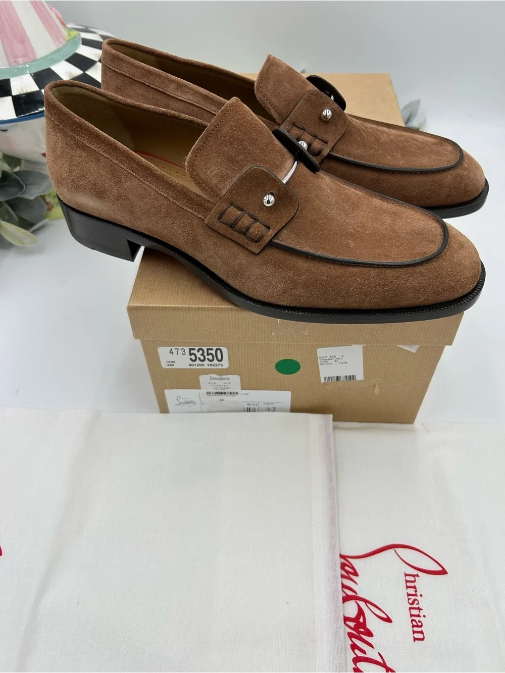 Men's Christian Louboutin CHAMBELIMOC loafers size 42 made in Italy